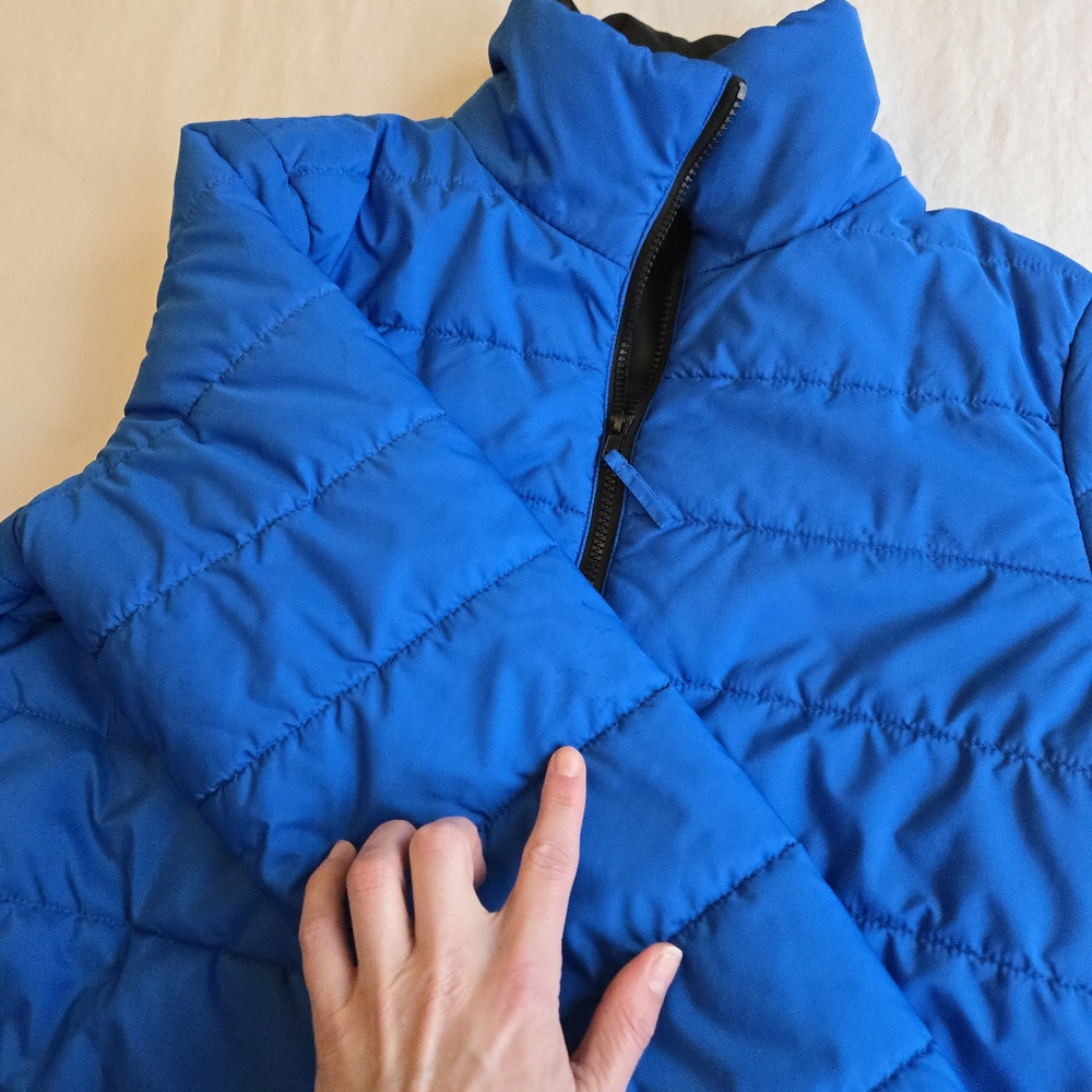 Wild Fable Electric Blue Zip Front Quilted Puffer Jacket Boxy High Collar MI3 - Picture 10 of 15